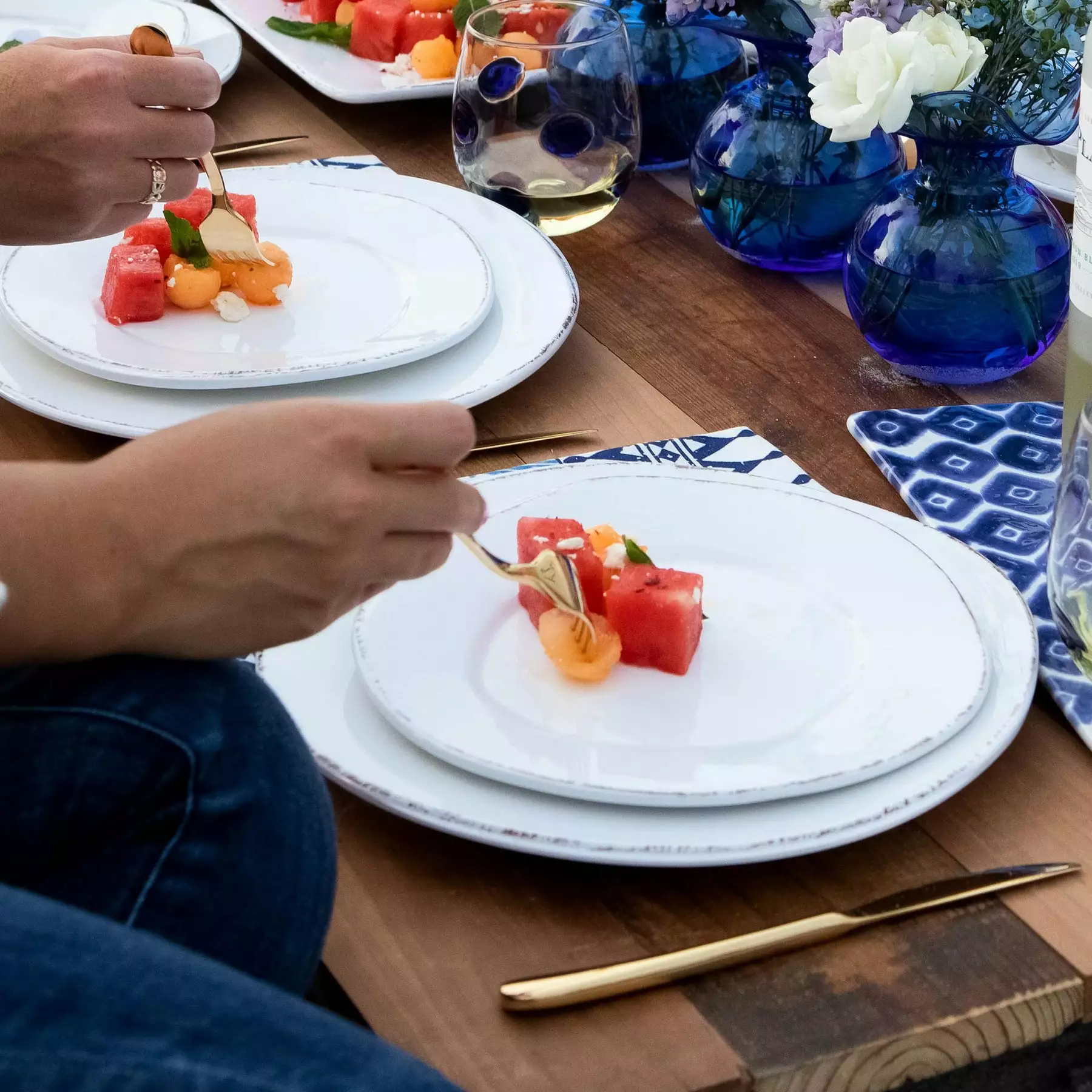 Vietri Melamine Lastra White Salad Plate - Image 4