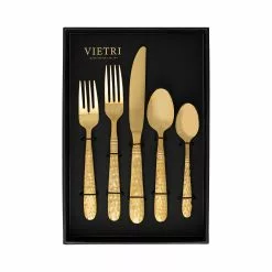 Vietri Martellato Gold Five-Piece Place Setting