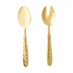 Vietri Martellato Gold Salad Server Set