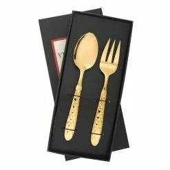 Vietri Martellato Gold Serving Set