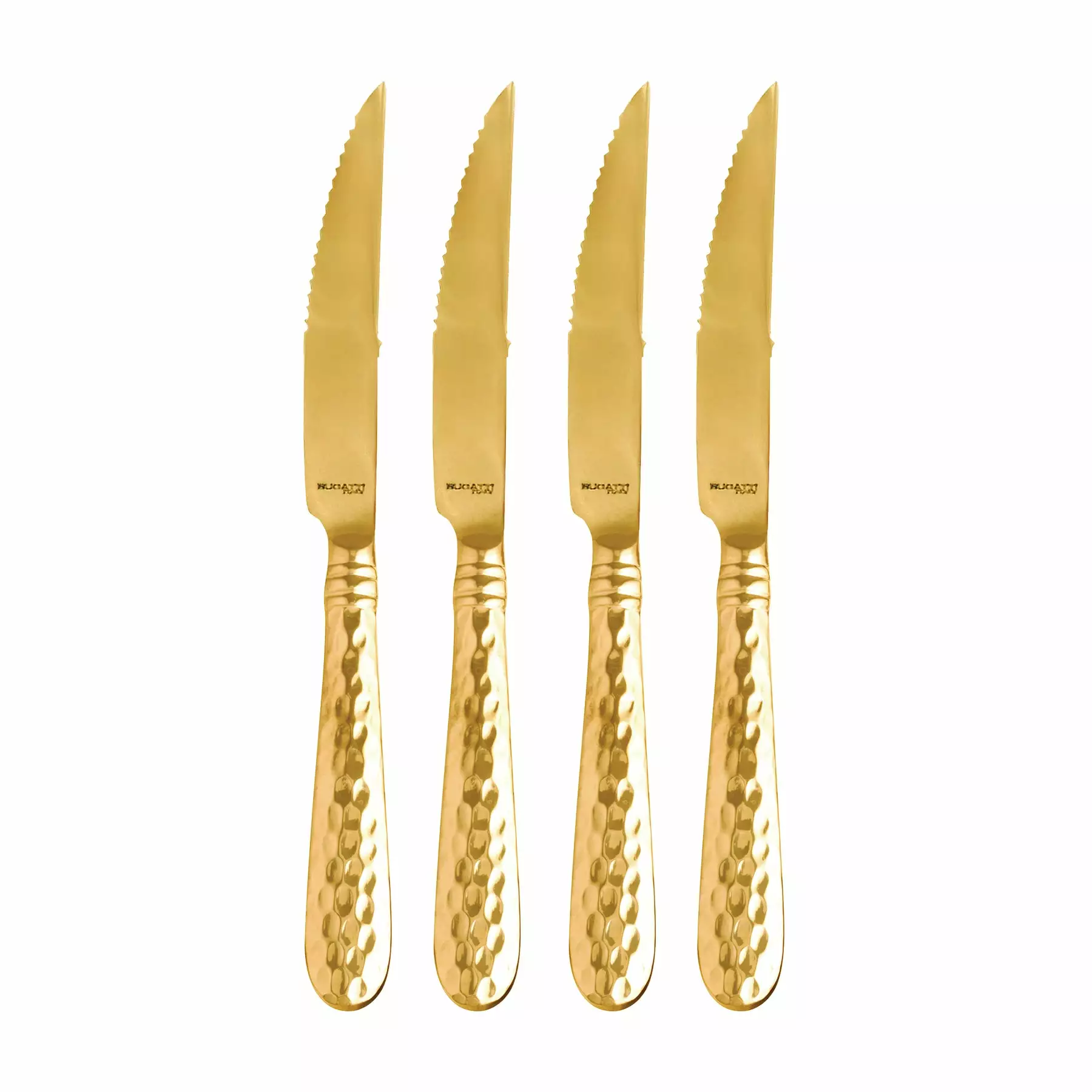 Vietri Martellato Gold Steak Knives - Set Of 4