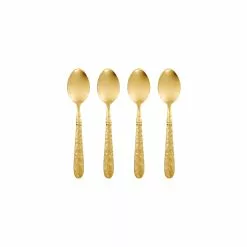 Vietri Martellato Gold Demitasse Spoons - Set Of 4