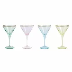 Viva By VIETRI Rainbow Assorted Martini Glasses - Set Of 4