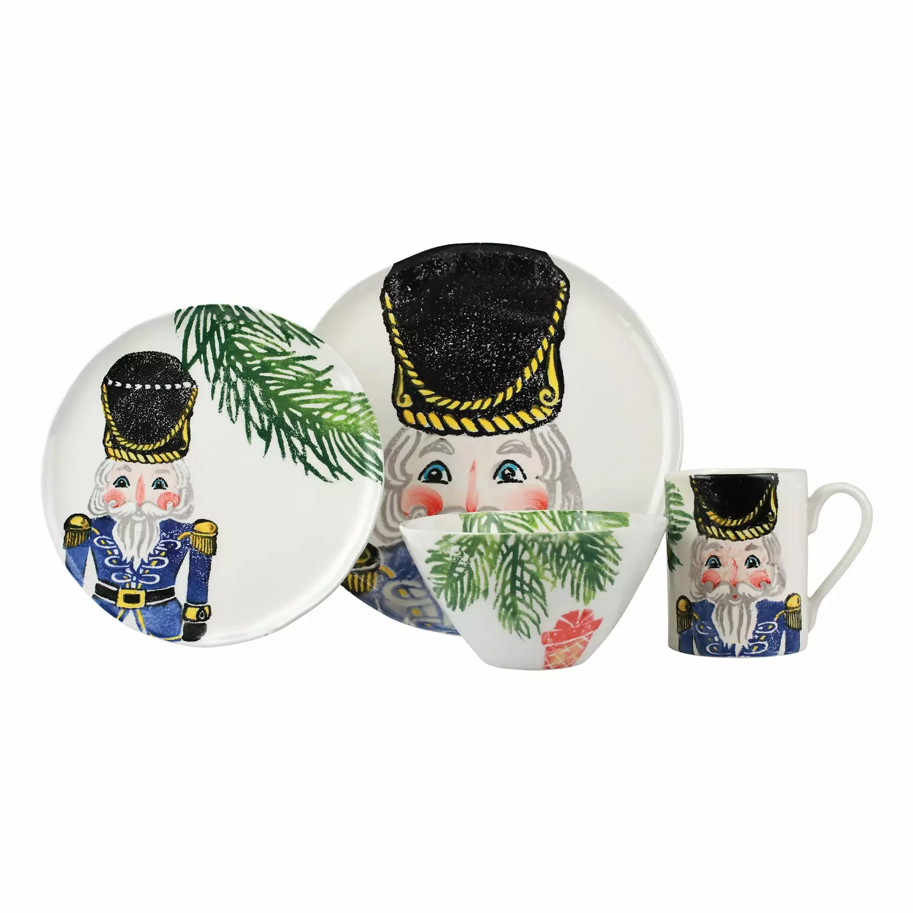 Vietri Nutcrackers Blue Four-Piece Place Setting