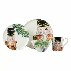 Vietri Nutcrackers Gold Four-Piece Place Setting
