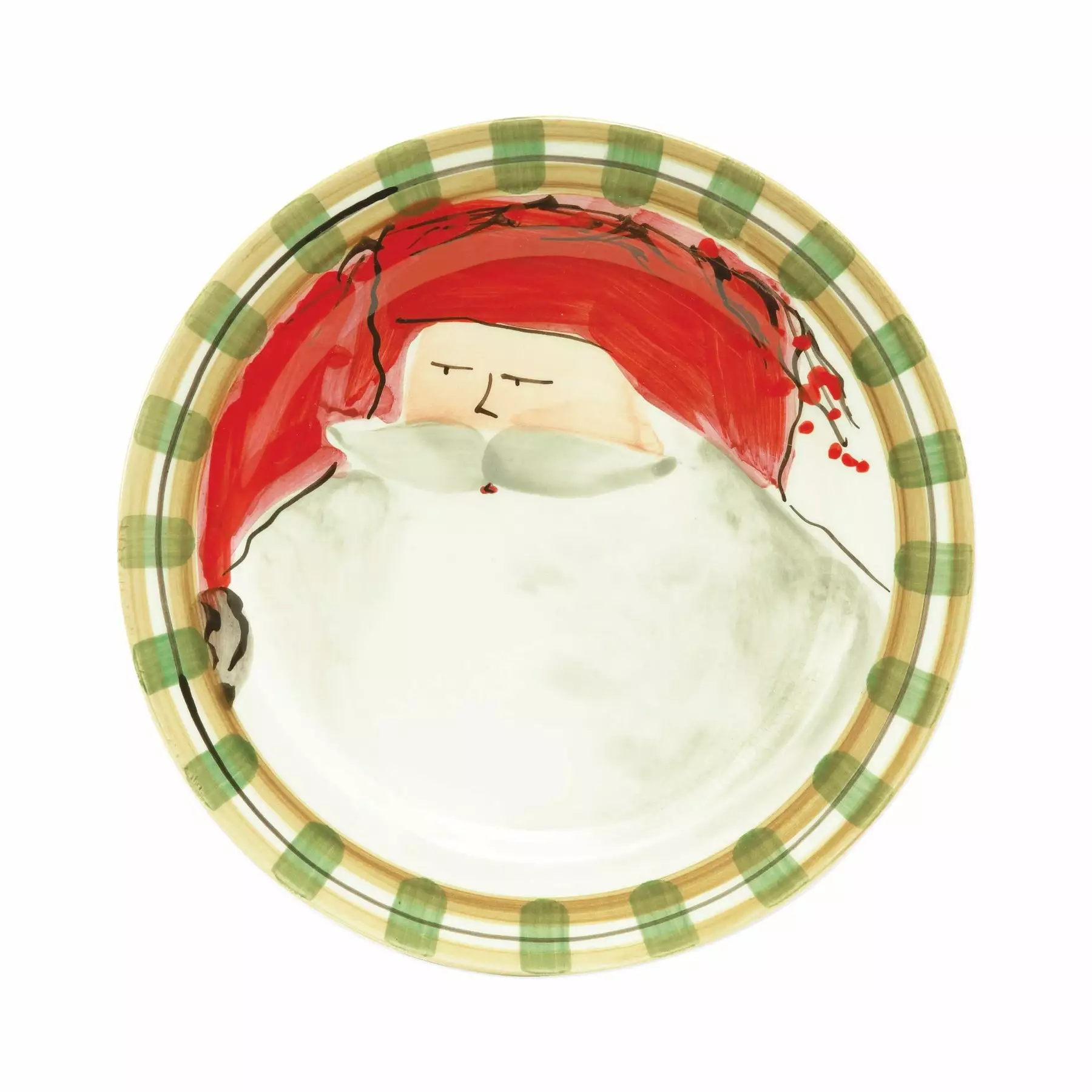 Vietri Old St. Nick Dinner Plate - Red Hat
