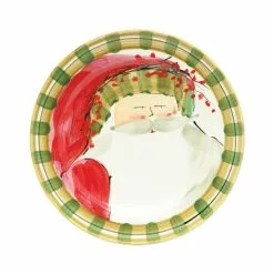 Vietri Old St. Nick Dinner Plate - Striped Hat