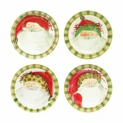 Vietri Old St. Nick Assorted Round Salad Plates - Set Of 4
