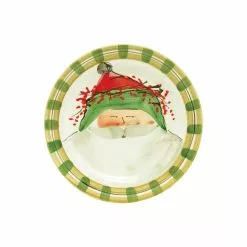 Vietri Old St. Nick Round Salad Plate - Green Hat