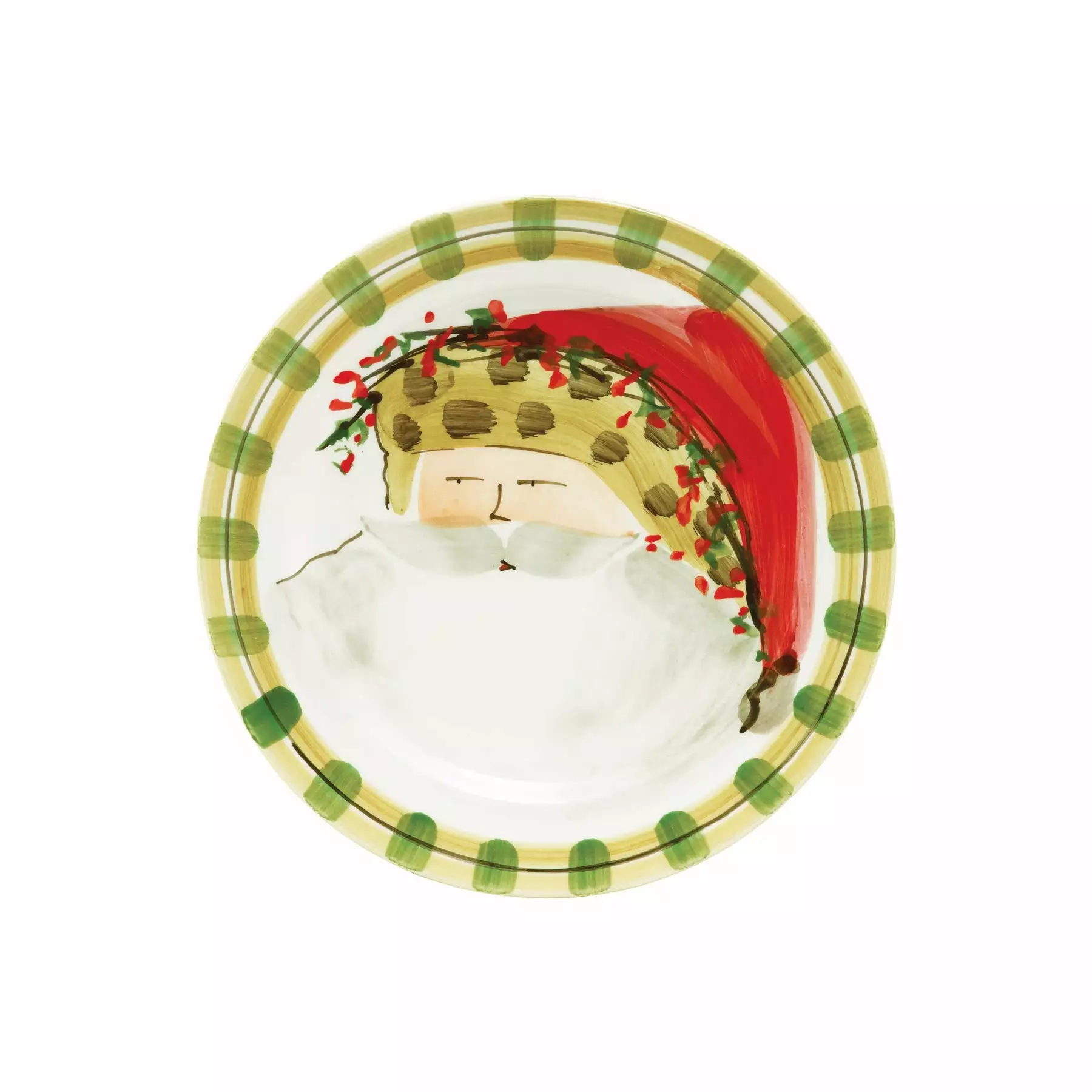 Vietri Old St. Nick Round Salad Plate - Animal Hat