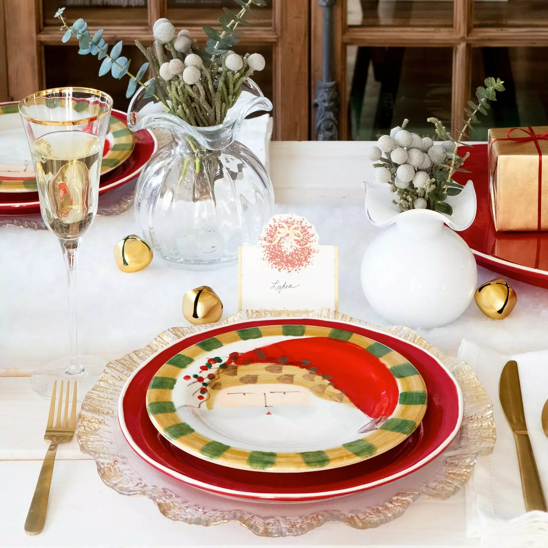 Vietri Old St. Nick Round Salad Plate - Animal Hat - Image 5