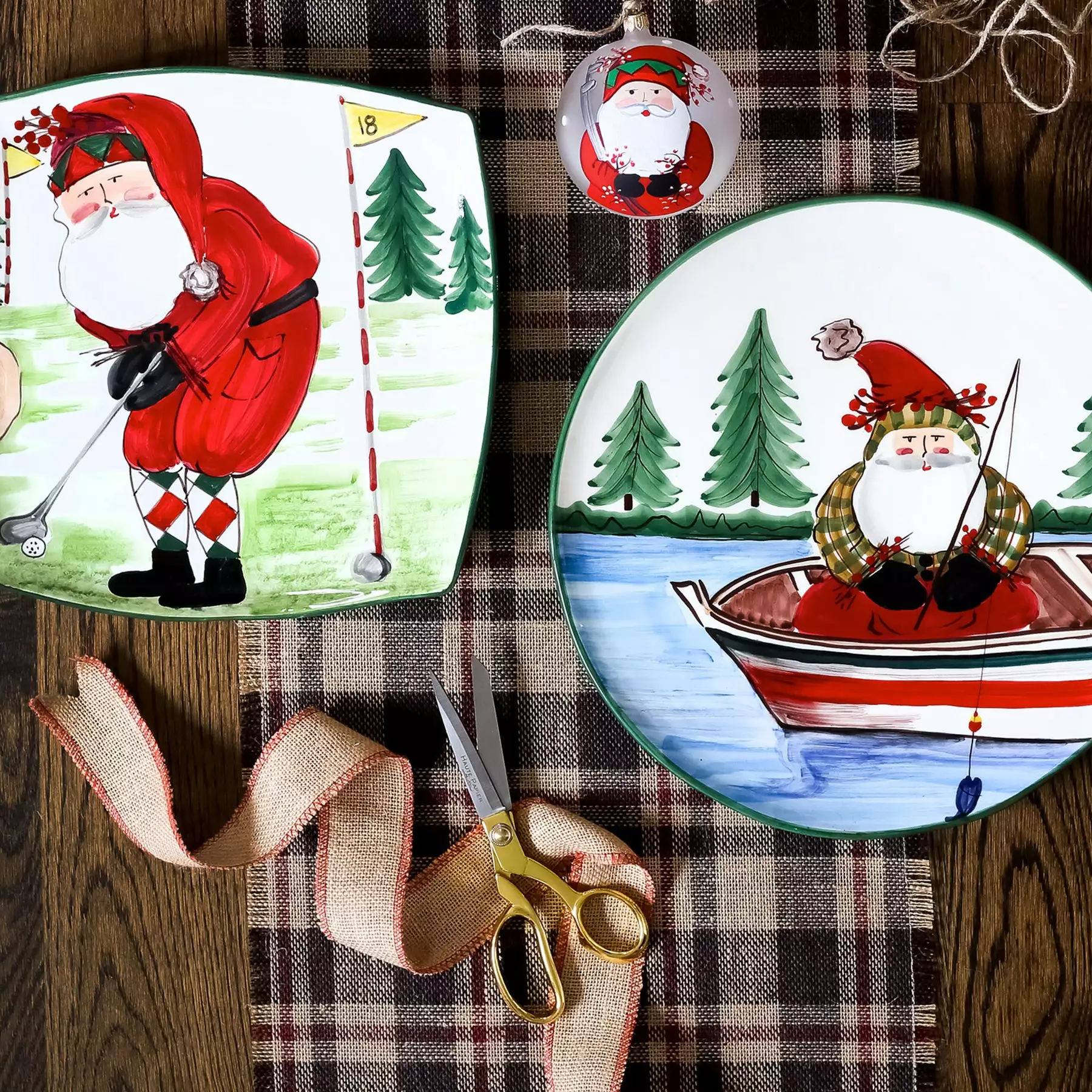 Vietri Old St. Nick Round Platter - Fishing - Image 3