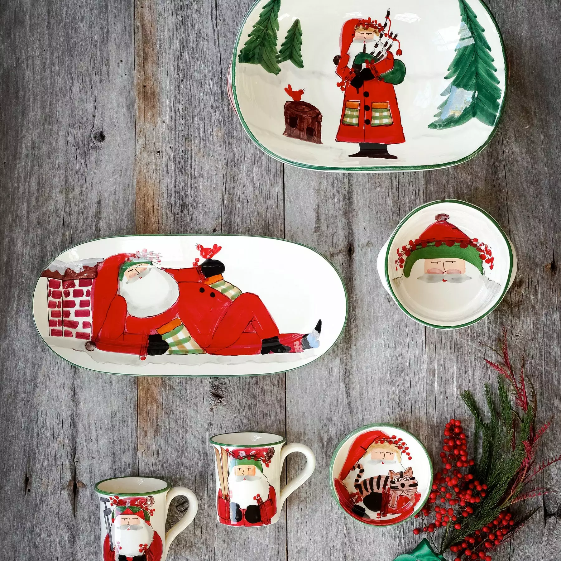 Vietri Old St. Nick Mug - Skiing - Image 2