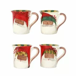Vietri Old St. Nick Multicultural Assorted Mugs - Set Of 4