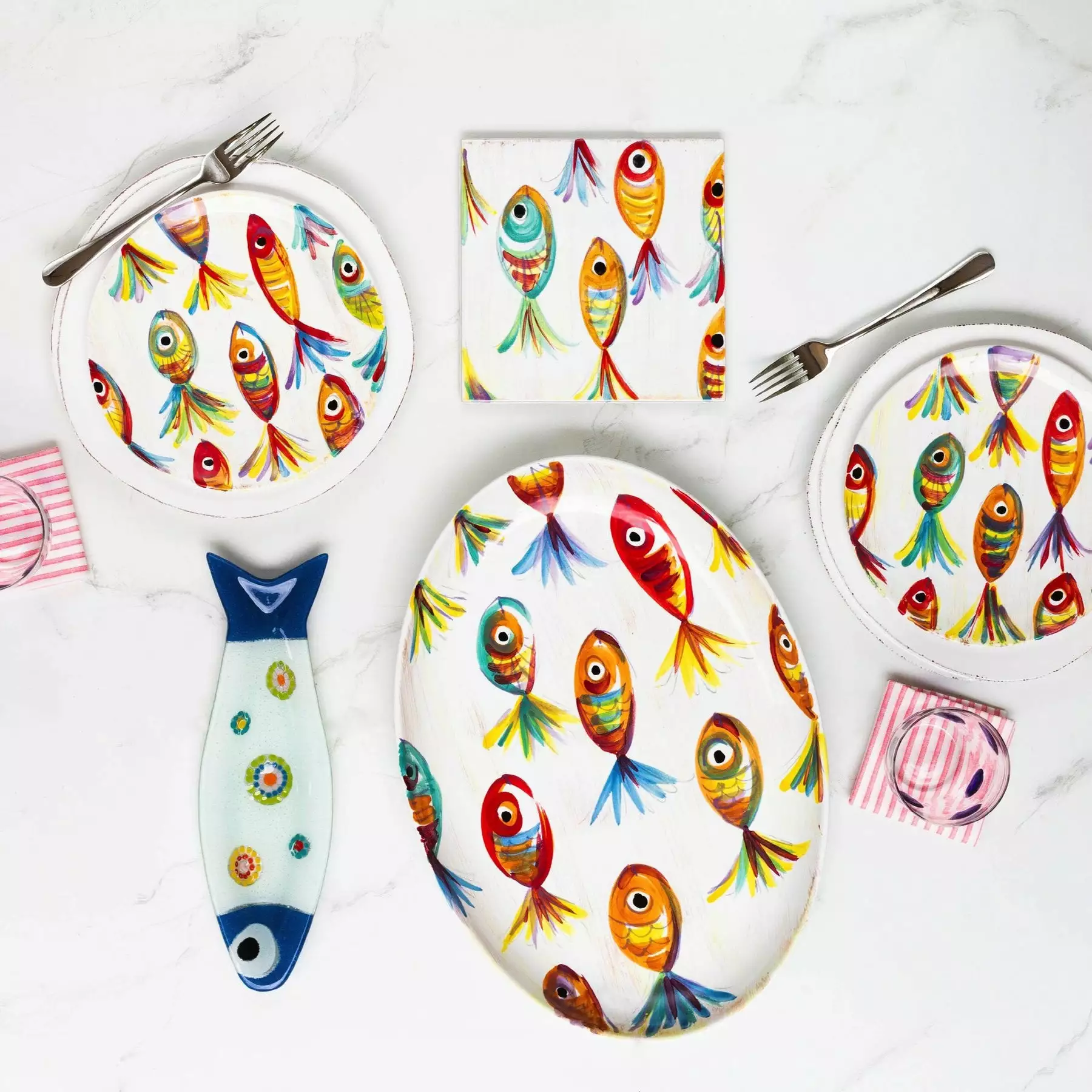 Vietri Pesci Colorati Oval Platter - Image 3