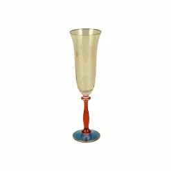 Vietri Regalia Deco Blue Champagne Glass