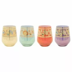 Vietri Regalia Assorted Stemless Wine Glasses - Set Of 4