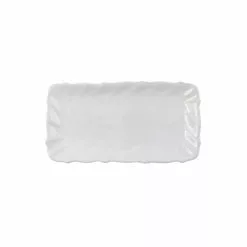 Vietri Incanto Stone White Ruffle Rectangular Tray