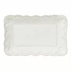 Vietri Incanto Stone Lace Small Rectangular Platter