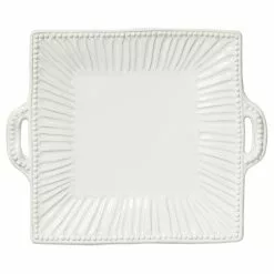 Vietri Incanto Stone Stripe Square Handled Platter
