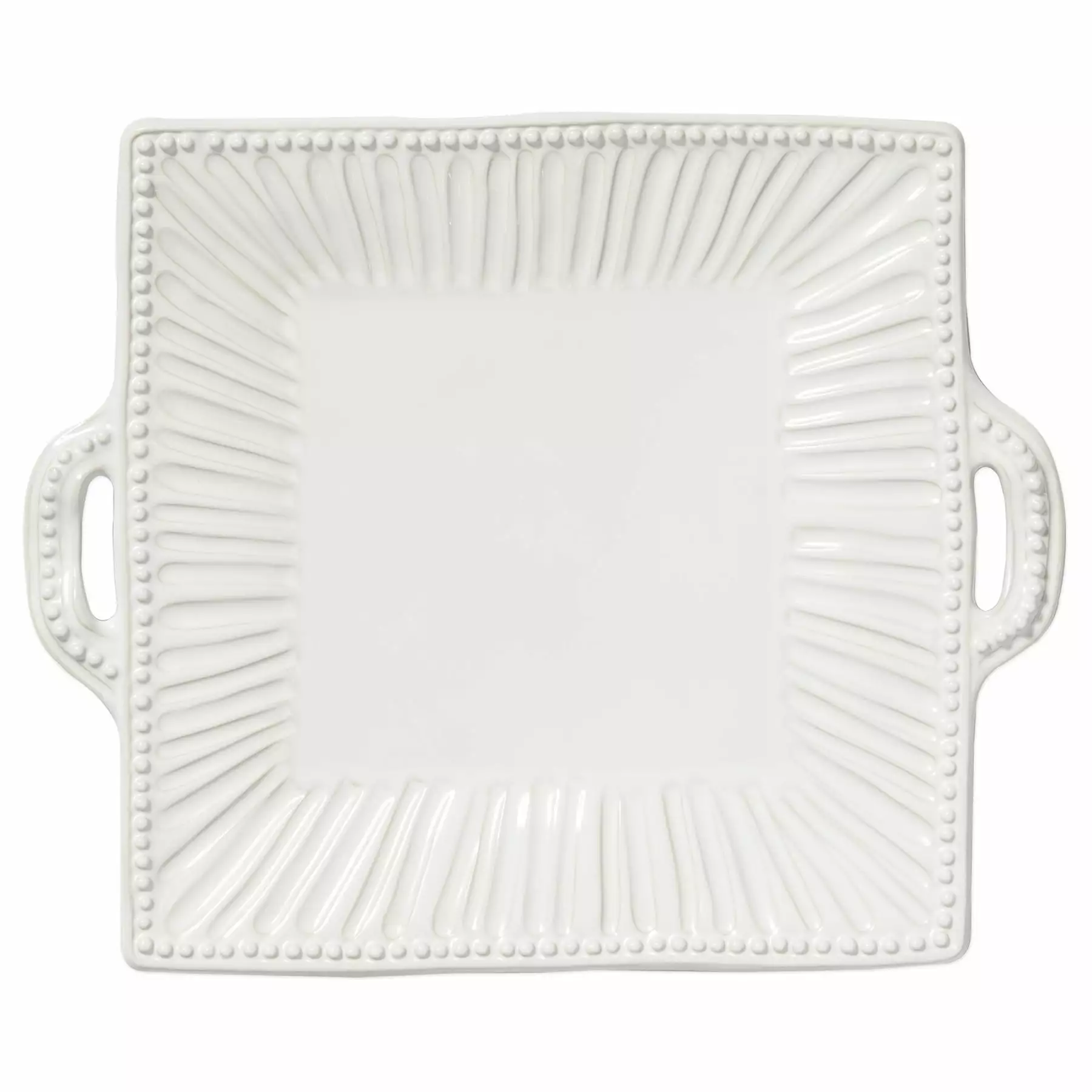 Vietri Incanto Stone Stripe Square Handled Platter