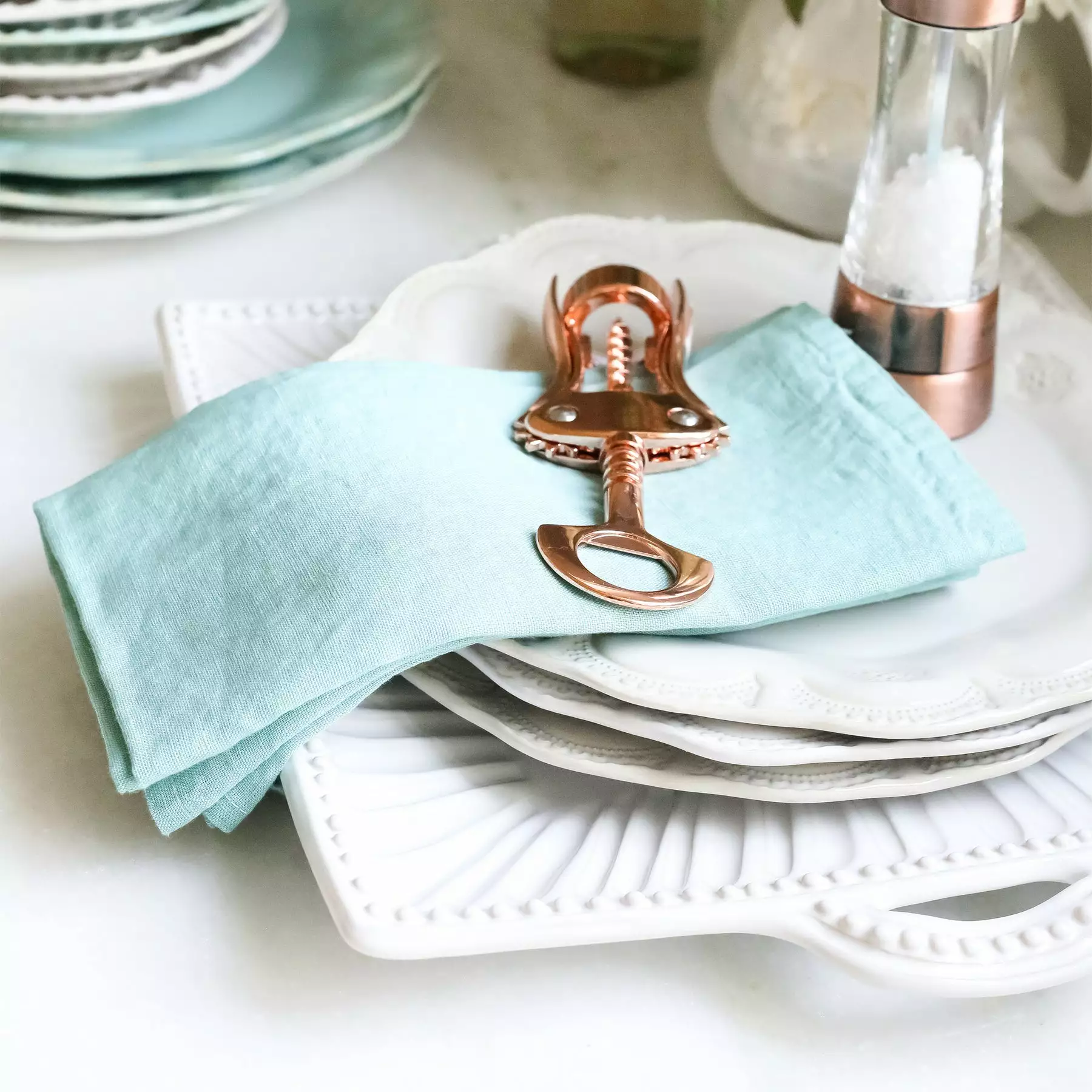 Vietri Incanto Stone Stripe Square Handled Platter - Image 3