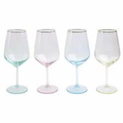 Viva By VIETRI Rainbow Assorted Wine Glasses - Set Of 4