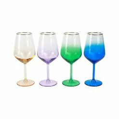 Viva By VIETRI Rainbow Jewel Tone Assorted Wine Glasses - Set Of 4