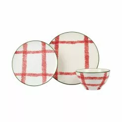 Viva By VIETRI Mistletoe Plaid 3-Piece Place Setting