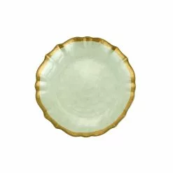 Viva By VIETRI Baroque Glass Pistachio Cocktail Plate