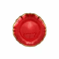 Viva By VIETRI Baroque Glass Red Cocktail Plate