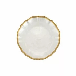 Viva By VIETRI Baroque Glass White Cocktail Plate