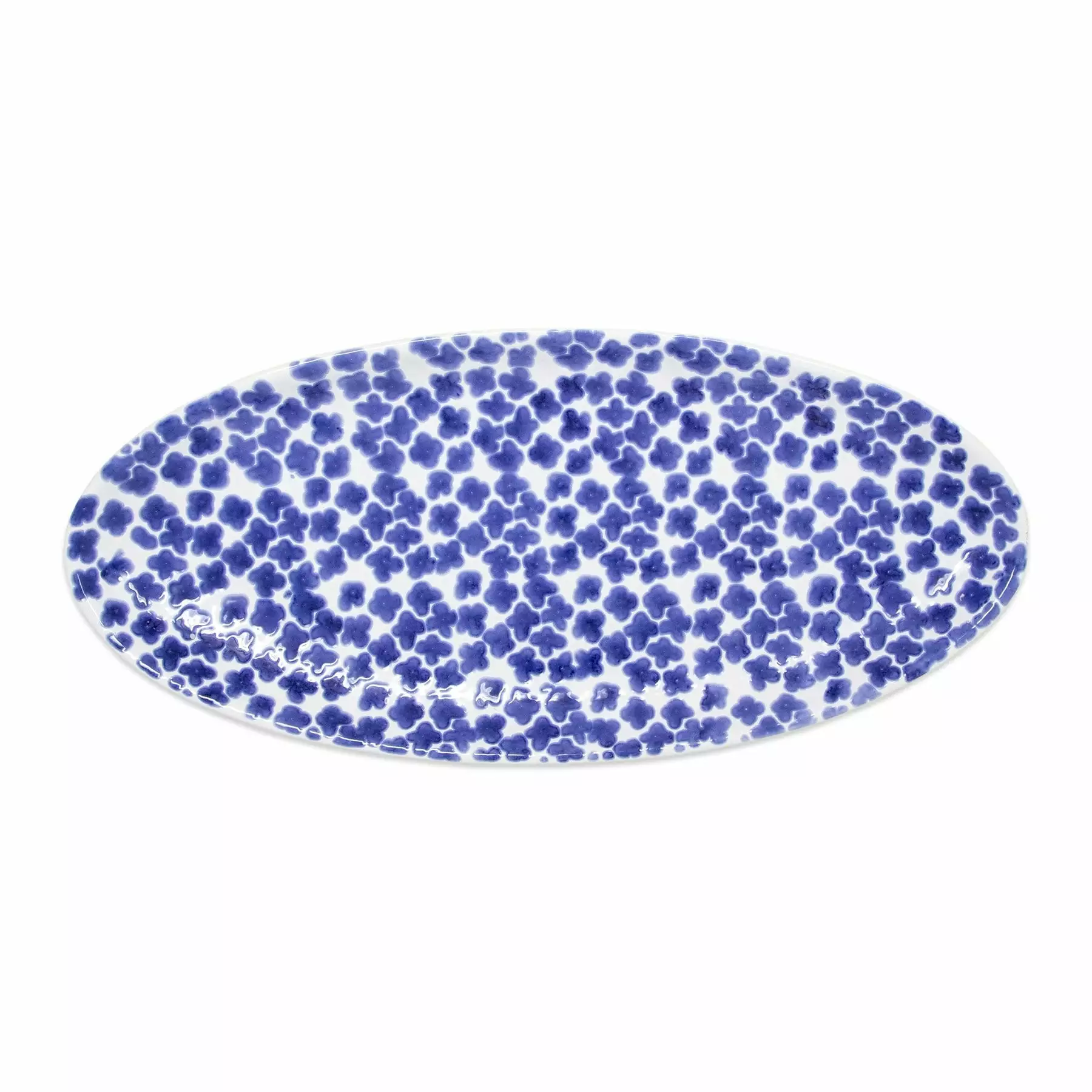 Viva By VIETRI Santorini Flower Narrow Oval Platter