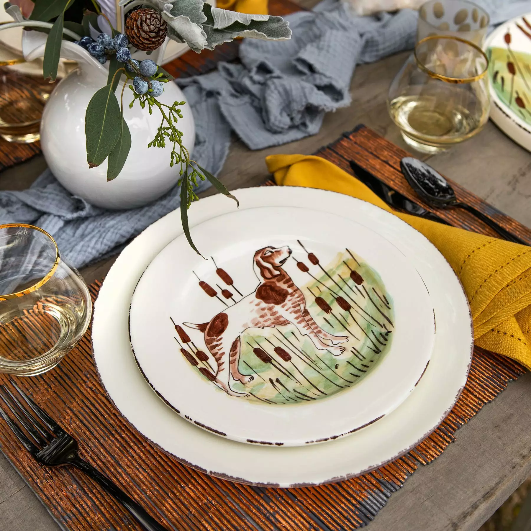 Vietri Wildlife Spaniel Salad Plate - Image 4